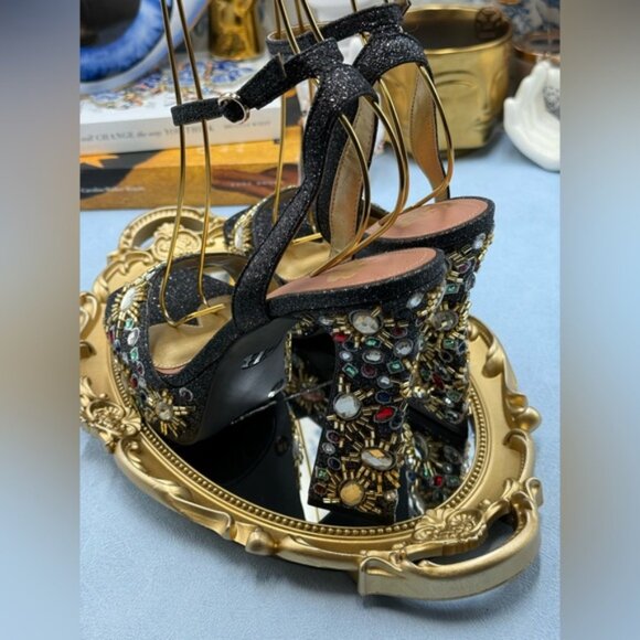 🆕 GB GIANNI BINI 🧿 NWOB Enchant-Ment Bead Embellished Platform Sandals, Sz 8M - Picture 10 of 14